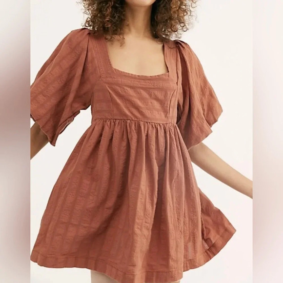 NWOT Free People Gigi Blouson Sleeve Tunic in Cream w/Tie-Back Size: XS MSRP:$98 - Picture 6 of 7